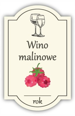 Wino MALINOWE - etykieta na butelkę 1 szt.