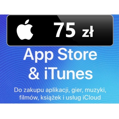 App Store iTunes 75 zł Doładowanie Apple, iPhone