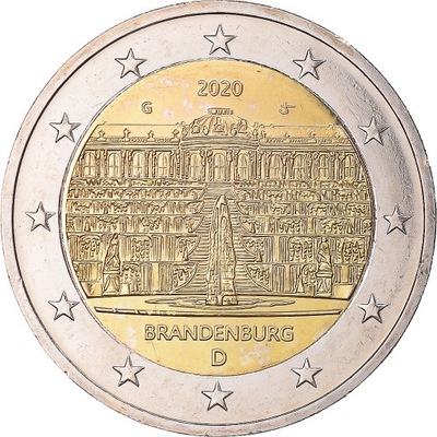 Niemcy - RFN, 2 Euro, Brandenburg, 2020, Karlsruhe