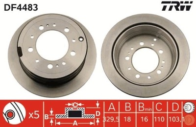 ДИСК ТОРМОЗНОЙ TOYOTA ЗАД LANDCR. 4,2TD 98- DF4483