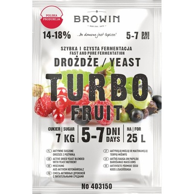 Drożdże Biowin Turbo do wina 25 L TURBO FRUIT