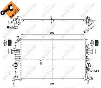 NRF 53000 CHLODNICA, SISTEMA AUŠINIMO VARIKLIO 