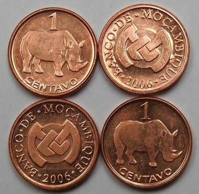 Mozambik 1 centavo 2006 NOSOROŻEC mennicza
