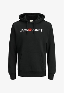 JACK & JONES BLUZA CZARNA Z KAPTUREM L