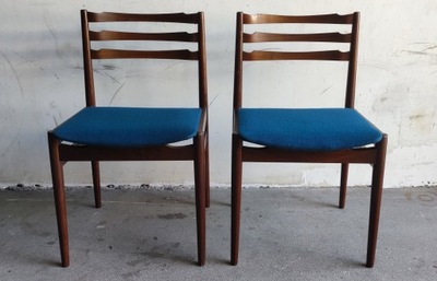 Para palisandrowych krzeseł z lat 70