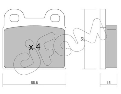 CIFAM 822-002-1 КОМПЛЕКТ КОЛОДОК ТОРМОЗНЫХ, HAMULC