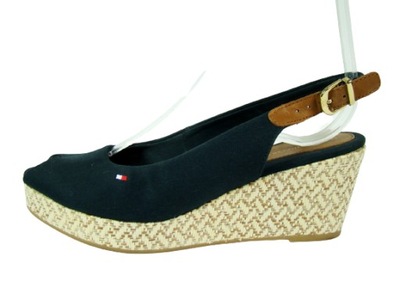 TOMMY HILFIGER SANDAŁY ESPADRYLE KOTURN r 39