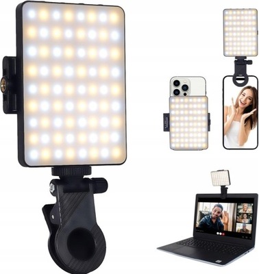 MINI PRZENOŚNA LAMPA LED DO ZDJĘĆ SELFIE MAKIJAŻU KLIPS DO TELEFONU