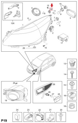 Гайка фара opel 13220770 фото №1