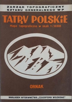 Tatry Polskie Ornak Mapa topograficzna 1:10 000
