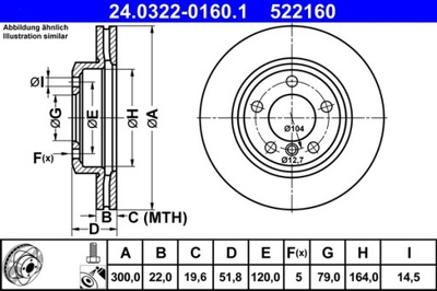 ATE 24.0322-0160.1 ДИСК ТОРМОЗНОЙ