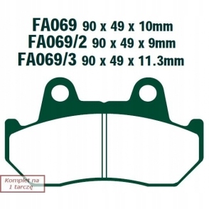 КОЛОДКИ ТОРМОЗНЫЕ EBC FA069HH