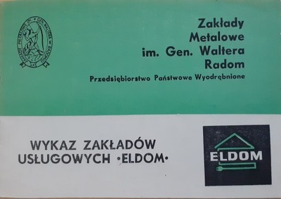 Wykaz zakładów usługowych ELDOM 1967r