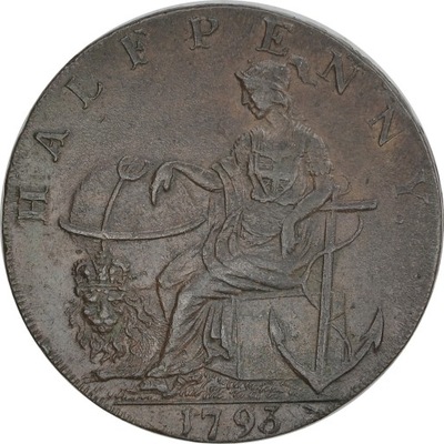 6.fu.WLK.BRYTANIA, 1/2 PENSA 1793 NORWICH token