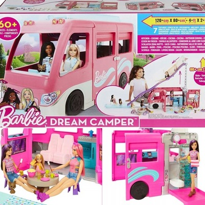 LALKA BARBIE KAMPER MARZEŃ DUŻY POJAZD Z AKCESORIAMI