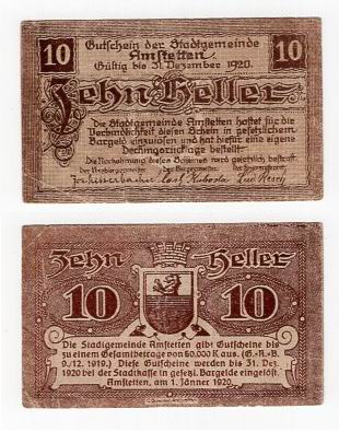 AUSTRIA 1920 10 HELLER 5