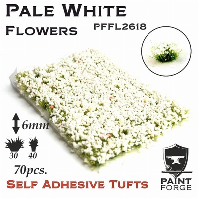 PAINT FORGE PFFL2618 Tuft 6mm Pale White Flowers (70pcs) (Kępki kwiatów)
