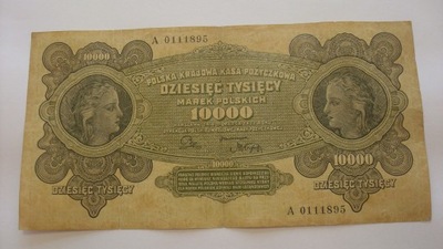Banknot 10000 marek polskich 1922 seria A stan 3