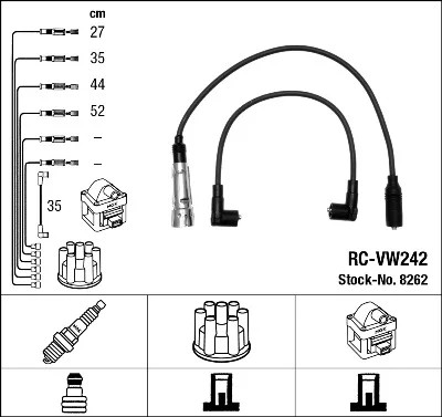 NGK 8262 ПАТРУБОК ЗАЖИГАНИЯ / ТРАБЛЕР RC-VW242 AUDI 80/ 100*