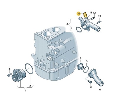 CZUJNIK TEMPERATURY 059919501 + ORING VW AUDI SEAT SKODA 4 STYKI