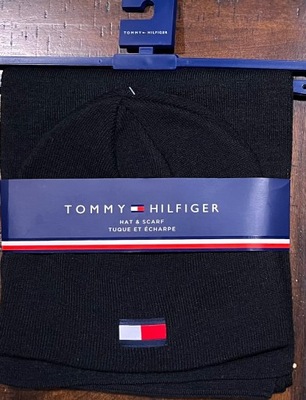 TOMMY HILFIGER Czapka z szalikiem z USA100%Org.