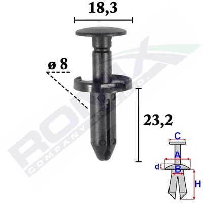 ШТИФТ ДЮБЕЛЬ 8MM CHRYSLER JEEP FIAT DODGE X10SZT