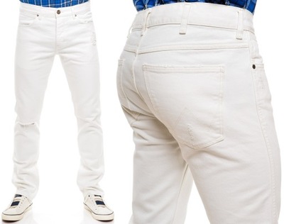 WRANGLER spodnie SLIM white jeans SPENCER W31 L34