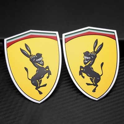 1 SZTUK/2 PIECES ALUMINIUM FERRARI OSIOL STICKERS  