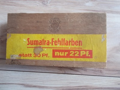 stara drewniana szkatułka do farb niemiecka
