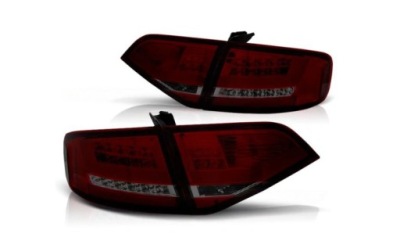 Фары светодиодный audi a4 b8 08-11 седан red smoke led фото №1