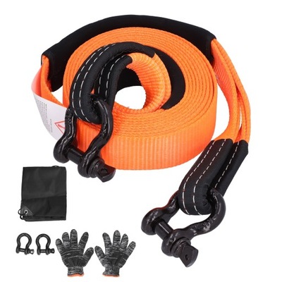 CABLE HOLOWNICZA PAS GANCHO DE REMOLQUE LINA PARA AUTO 5M 5T COLOR NARANJA  