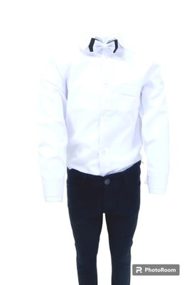 Biała koszula z muchą 110 cm 5 lat