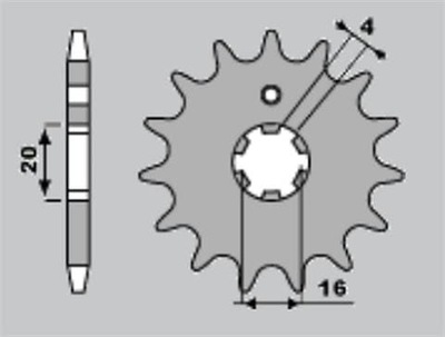 JR ЗУБЧАТКА ПЕРЕДНЯЯ 554 15 YAMAHA DT80LC 55415JR