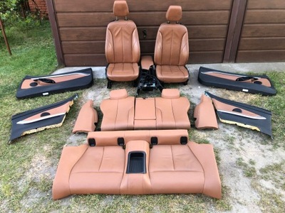 SEATS LEATHER SOFA CARDS PANEL COGNAC INTERIOR BMW 4 F32 COUPE EUROPE  