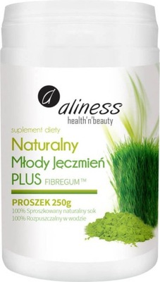 Młody zielony jęczmień plus sproszkowany sok 250g Aliness