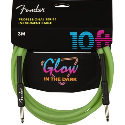 Fender Glow in the Dark Green kabel gitarowy 3m