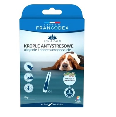 FRANCODEX Krople antystresowe z walerianą dla psów 4x3 ml