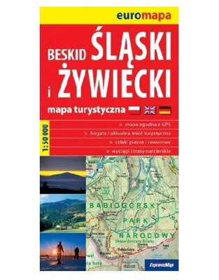 Beskid Śląski i Żywiecki. Mapa turystyczna skala