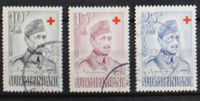 Finlandia pełna seria 1952 rok Czerwony Krzyż Marszałek Mannerheim T1
