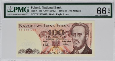 100 zł - 1988 rok - seria TR - PMG 66 EPQ