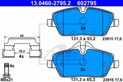 ZAPATAS DE FRENADO PARTE DELANTERA ATE 13.0460-2795.2  