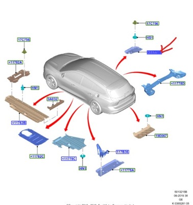 PROTECCIÓN PARTE INFERIOR BASTIDOR DERECHA FORD FOCUS MK4 2018-  