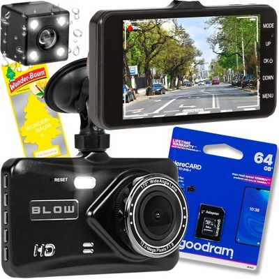 WIDEOREJESTRATOR AUTO CAMERA REAR VIEW CARD FULL HD 1080P TWO CAMERA  