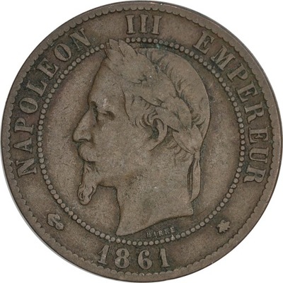 3.FRANCJA, NAPOLEON III, 10 CENTIMÓW 1861 A