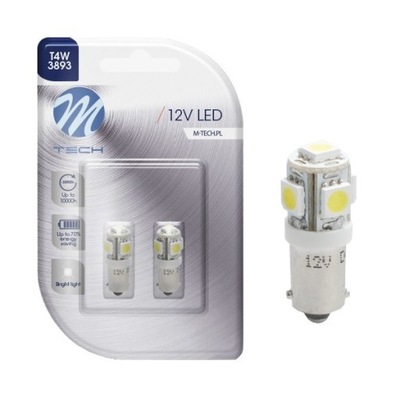 LAMPS T4W LED 5XSMD DIODA LED WHITE BA9S M-TECH  