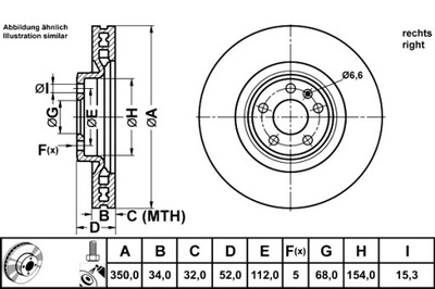 ATE DISCOS DE FRENADO 2 PIEZAS PARTE DELANTERA PORSCHE MACAN 2.0-3.6 02.14-  