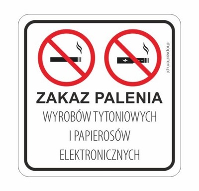 NAKLEJKA INFORMACYJNA ZAKAZ PALENIA KWARDAT