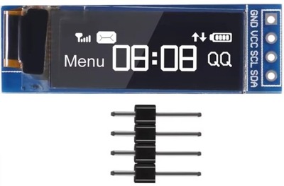 OLED 128X32 WYŚWIETLACZ BIAŁY I2C SSD1306 SSD1306 ARDUINO ESP DIY 0,91"
