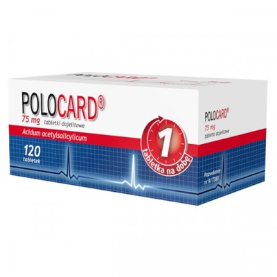 Polocard 75mg 120 tab serce kwas acetylosalicylowy