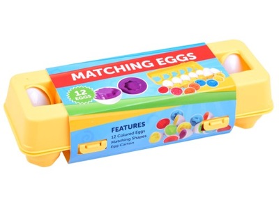 Układanka edukacyjna JAJKA Montessori sorter dopasuj połącz kształt i kolor